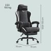 SONGMICS Gaming-Stuhl, Ergonomischer Bürostuhl mit Fußstütze, bis 150 kg, 70 x 70 x 123,5-133 cm, Schwarz Bild 5