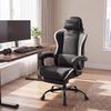 SONGMICS Gaming-Stuhl, Ergonomischer Bürostuhl mit Fußstütze, bis 150 kg, 70 x 70 x 123,5-133 cm, Schwarz Bild 2