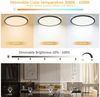 POPOLIC LED Deckenleuchte 24W 3200LM Deckenlampe Flach Dimmbar mit Fernbedienung 3000K-6500K, IP54 Ultra Dünn Schlafzimmer Lampe, Ø30cm Rund Schwarz Bild 2