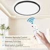 POPOLIC LED Deckenleuchte 24W 3200LM Deckenlampe Flach Dimmbar mit Fernbedienung 3000K-6500K, IP54 Ultra Dünn Schlafzimmer Lampe, Ø30cm Rund Schwarz Bild 3