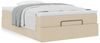 vidaXL Ottoman-Bett mit Matratze Creme 120x200 cm Stoff 3311104 Bild 4