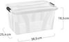 Aufbewahrungsbox Anzio 14 l mit Deckel und Clipverschlüssen | BPA-frei lebensmittelecht stapelbar transparent robust Made in Europe Bild 2