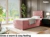 MEBLINI Boxspringbett DALIA 80x200 cm mit Bettkasten - H3/Rosa Samt Gepolstert Einzelbett mit Topper & Taschenfederkern-Matratze - 80x200 Links Bild 4