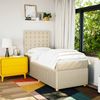 vidaXL Boxspringbett mit Matratze Creme 100x200 cm Stoff 3294286 Bild 4