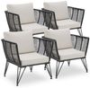 tectake Essgruppe Garten-Loungesessel Sundo im Rope-Design, (Set, 4-tlg), Solide Gestelle aus pulverbeschichtetem Stahl Bild 5