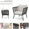 tectake Essgruppe Garten-Loungesessel Sundo im Rope-Design, (Set, 4-tlg), Solide Gestelle aus pulverbeschichtetem Stahl Bild 2