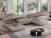 Mks Möbel 'Pedro U-Form' Ecksofa mit Schlaffunktion und verstellbaren Kopfstützen, Beige, Stoff Bild 3