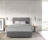 Boxspringbett Dream-Well 120x200 cm Mikrofaser Grau mit TFK Matratze und Visco Topper Bild 2