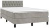 vidaXL Boxspringbett mit Matratze Hellgrau 120x190 cm Samt 3269855 Bild 2