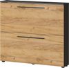 Schuhkipper >GW-WILDOMAR< hängend / stehend, Graphit/Navarra-Eiche-Dekor - 100x85x19cm (BxHxT) Bild 3