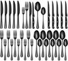 LuxusKollektion Kochbesteck-Set Besteckset Edelstahl 36teilig Steakmesser Gabel 6 Personen Schwarz Bild 4