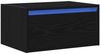 vidaXL Wand-Nachttisch mit LED-Leuchten Schwarz Eichen-Optik 860213 Bild 3