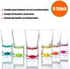 BigDean 6x Schnapsgläser 2cl - Shotgläser aus Glas – farbige Shot Gläser für Schnäpse wie z.B. Tequila, Wodka, Ouzo, Sambuca, Likör - Stamperl, Pinnchen Bild 2