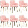 vidaXL Esszimmerstühle 6 pcs Bouclé Rosa 59 x 57 x 85 cm 3428279 Bild 2