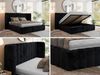 Polsterbett GOLETTA CLASSIC 140 x 200 cm mit gepolstertem Kopfteil, stabilem Bettrahmen, Lattenrost und Bettkasten mit Gasdruckfedern, Doppelbett, zeitloses Design Pocket Matratze - Schwarz Plüsch - VIRE LUX Bild 2