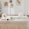 2-Sitzer-Sofa aus Cord mit 2 Kissen & Seitentaschen, 162 x 78 x 66 cm, Beige Bild 4