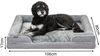 lionto Hundebett premium, orthopädisches Memoryfoam-Bett mit erhöhtem Rand, waschbarem Bezug & stabilem Halt, 106x80x17 cm, grau Bild 5