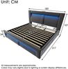 Polsterbett, Samt mit LED, Stauraum & USB-Anschluss, 180x200 cm, Grau, ohne Matratze Bild 3