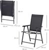 Klappstuhl 58 x 64 x 94 cm aus Metall, faltbar, Schwarz, 2er-Set Bild 2