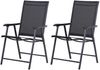 Klappstuhl 58 x 64 x 94 cm aus Metall, faltbar, Schwarz, 2er-Set Bild 4