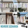 AKKEE Kleiderstange Einziehbarer Kleiderständer, Aluminium, Dreifach Klappbar, Mit 18 Haken Bild 2