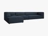 Micadoni Ecksofa Ruby 5-Sitzer Links Strukturierter Stoff Ottawa Marineblau Bild 3