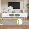 HAUSS SPOLE TV-Schrank mit Goldenen Beinen und Griffen, 4 Türen, Weiß Eleganter Stil (TV-Schrank,TV-Board,TV-Unterschrank, 1-St, 4 Türen) 2 Türen mit Vertikalrillen, 2 Türen mit Bogenglas Bild 3