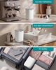 SONGMICS Mini Abfalleimer mit Schwingdeckel, Edelstahl Kosmetikeimer, für Schreibtisch, Bad, Schlafzimmer, 1,5 L, weiß Bild 4