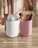 SONGMICS Mini Abfalleimer mit Schwingdeckel, Edelstahl Kosmetikeimer, für Schreibtisch, Bad, Schlafzimmer, 1,5 L, weiß Bild 3