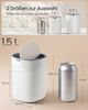 SONGMICS Mini Abfalleimer mit Schwingdeckel, Edelstahl Kosmetikeimer, für Schreibtisch, Bad, Schlafzimmer, 1,5 L, weiß Bild 5