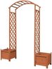 Rosenbogen Braun mit Blumenkübeln Spalier Rankhilfe Gitter Holz Pergola Gestell Bild 2