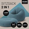Lumaland 'Interior Line' 2-in-1 Sitzsack, Runder Komfort für drinnen, 300l, 120 x 80 x 75 cm, Aqua Bild 2