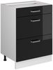 Küchenfront R-Line Schwarz Hochglanz 59.6 x 70.4 cm Möbelfront für den Schubladenunterschrank Vicco Bild 5