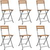 vidaXL Bistrostühle 6 Stk. Klappbar Massivholz Teak und Stahl 3152110 Bild 2