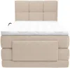 Vente-unique - LODI Bett Stoff Beige - B 108 cm x H 118 cm x L 215 cm Bild 5