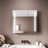 SONNI Spiegelschrank Spiegelschrank Badezimmerschrank 70×65cm Bestseller mit 3-farbiger dimmbarer Beleuchtung Bild 5