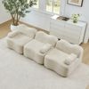 Ecksofa Beige aus Samt, modulares Boneless-Sofa mit tiefer Sitzfläche und 32D-Schaum,70 x 288 x 98 cm Bild 3