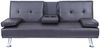 3er-Sofa HWC-F60, Couch Schlafsofa Gästebett, Tassenhalter verstellbar 97x166cm ~ Kunstleder, braun Bild 3