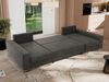 U-förmiges Ecksofa auf goldenen Metallbeinen, mit Schlaffunktion und drei Bettkästen für das Wohnzimmer - DORIAN U - Dunkelgrau Velours Bild 5