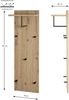 Wandgarderobe >37448< in eiche, schwarz, MDF, Metall - 30x100x20cm (BxHxT) Bild 4