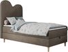 Kinderbett FLOW, Boxspringbett für Kinder, mit hohem Kopfteil, Einzelbett mit Matratze - 90x180 - Braun Velvet - Topper T25 Bild 4