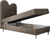 Kinderbett FLOW, Boxspringbett für Kinder, mit hohem Kopfteil, Einzelbett mit Matratze - 90x180 - Braun Velvet - Topper T25 Bild 5