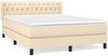 vidaXL Boxspringbett mit Matratze Creme 140x200 cm Stoff 3129958 Bild 2