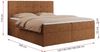 Boxspringbett, Doppelbett Matratze und Topper, Polsterbett - CENTOS - 180x200 cm - Grau Orange - H3 Bild 5