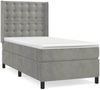 vidaXL Boxspringbett mit Matratze Hellgrau 90x200 cm Samt 3132897 Bild 2