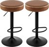 EUGAD Barhocker (2 St), drehbar, höhenverstellbar, Metallgesetll, Vintage-Kunstleder Bild 5