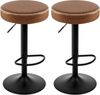 EUGAD Barhocker (2 St), drehbar, höhenverstellbar, Metallgesetll, Vintage-Kunstleder Bild 4
