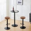 EUGAD Barhocker (2 St), drehbar, höhenverstellbar, Metallgesetll, Vintage-Kunstleder Bild 3