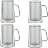 4 teiliges Set Doppelwandige Kaffeegläser mit Henkel 200 ml Hitzebeständig Anthrazit Bild 2