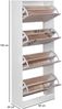 Schuhschrank mit 4 Fächern zum Klappen Schuhkommode 150 cm Schuhregal für 24 Paar Schuhe Kommode Schuhkipper modern Bild 4